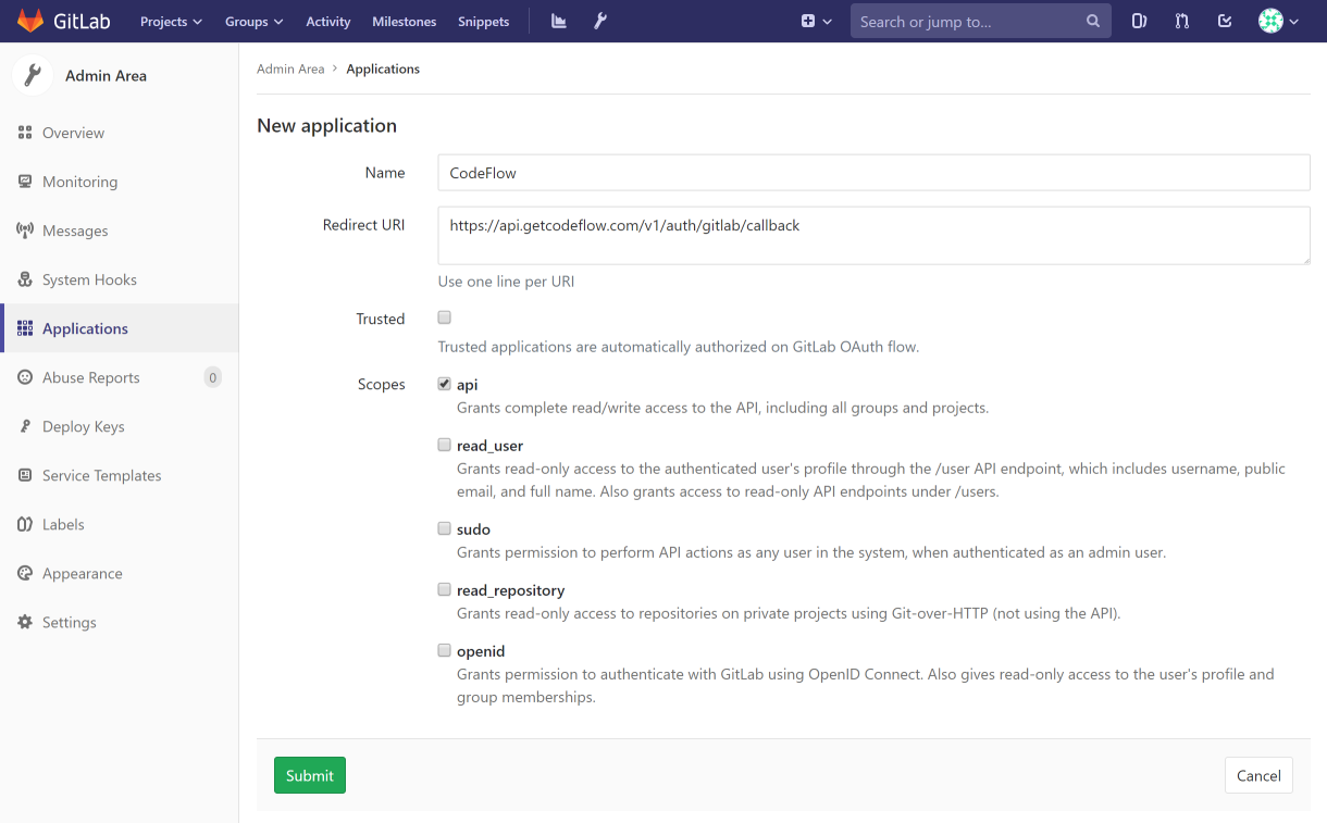 GitLab Settings